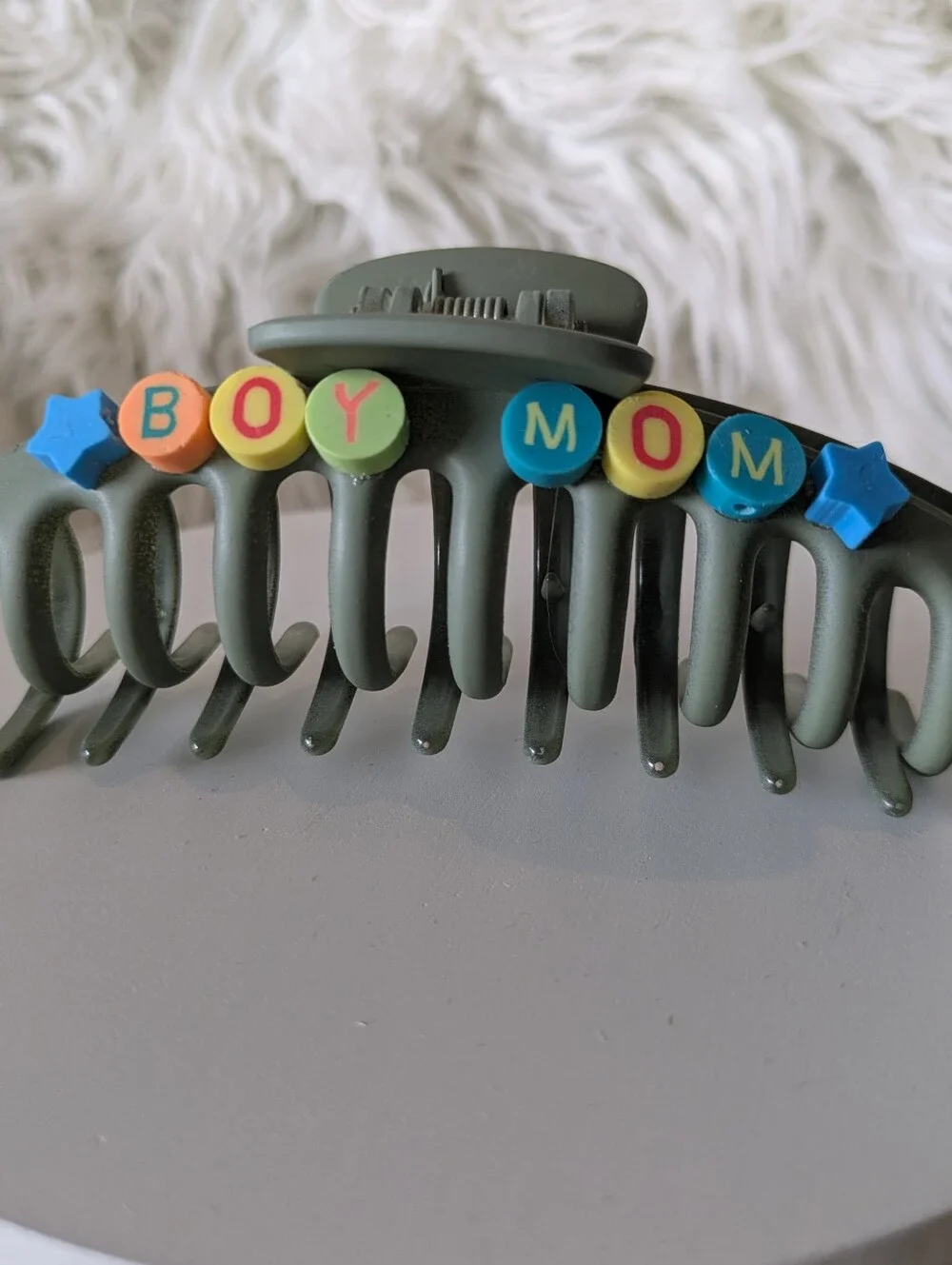 Boy Mom Hair Clip Claw Style Handcrafted | NWT
